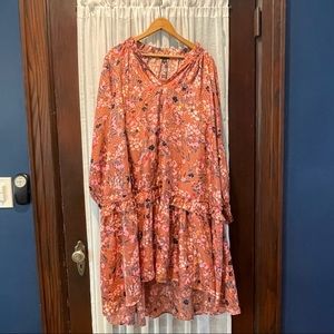 Ann Taylor Hi Low Floral Ruffle Dress